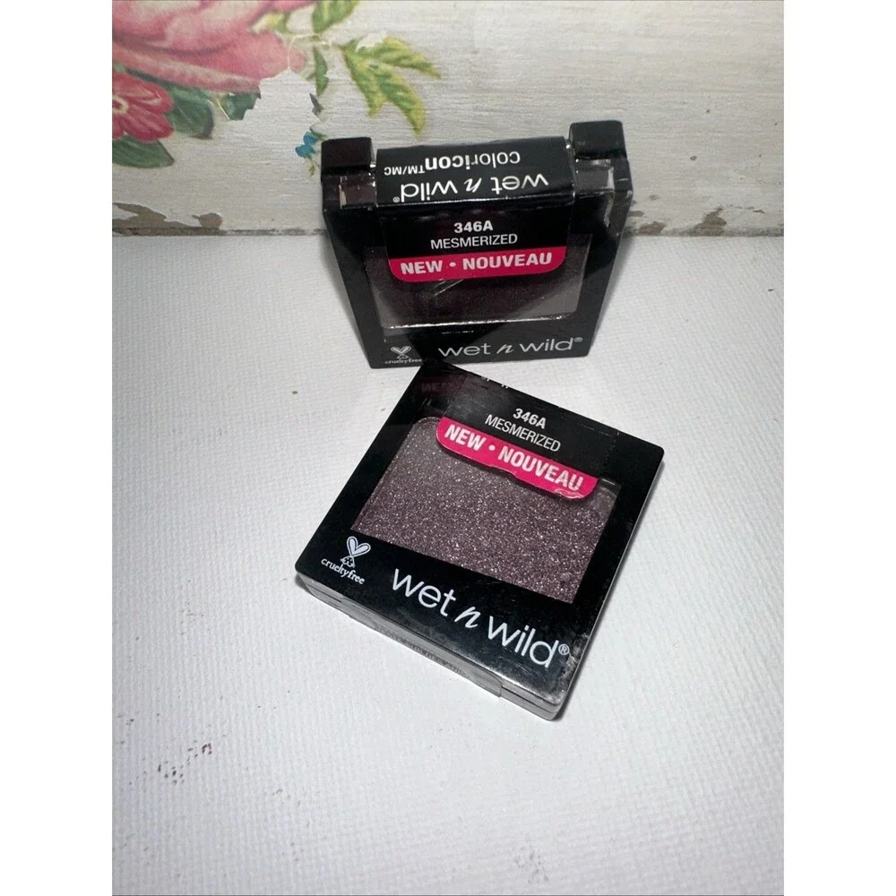 Wet n Wild Color Icon Eyeshadow Single 346A MESMERIZED, dark purple shade x2